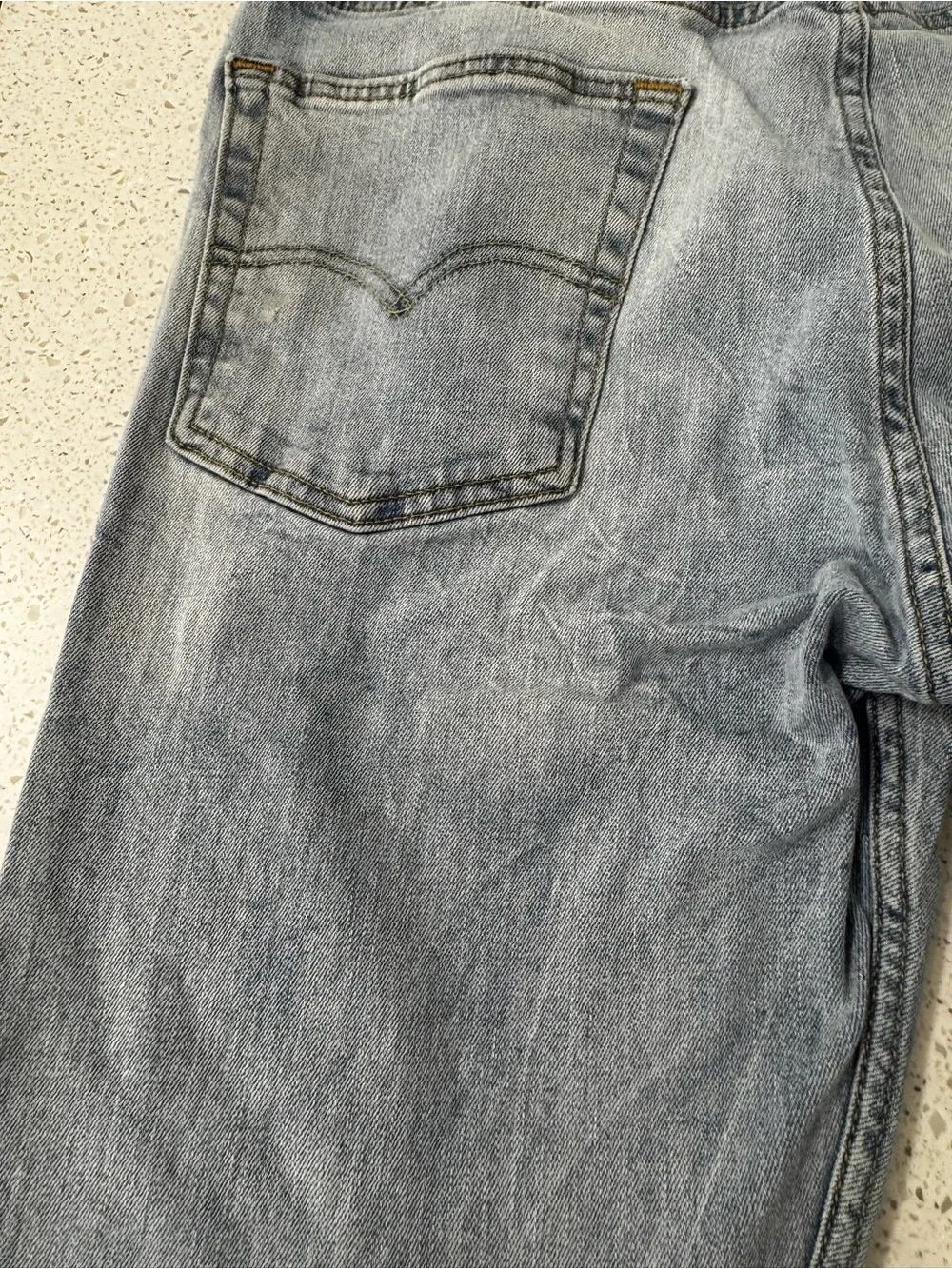 Levis 513 Men's Jeans 36x30 Blue Denim Light Wash Slim Straight Pockets Fade